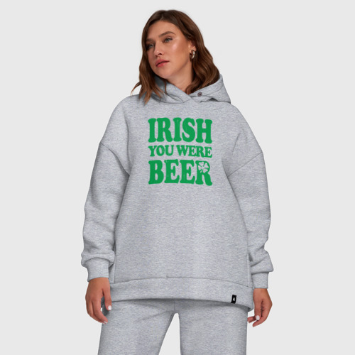 Женский костюм хлопок Oversize с принтом Irish you were beer, фото #5