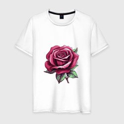 Мужская футболка хлопок Малиновая роза
