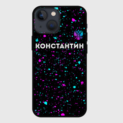 Чехол для iPhone 13 mini Константин и неоновый герб России посередине