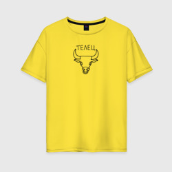 Женская футболка хлопок Oversize Телец знак зодиака астрология