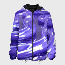 Мужская куртка 3D Фиолетовая вязкая абстракция 