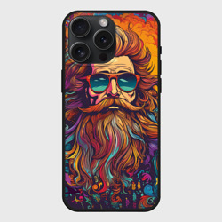 Чехол силиконовый для Apple iPhone 15 Pro Мax матовый Стильный хиппи в очках