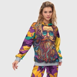 Женский костюм с толстовкой 3D Стильный хиппи в очках - фото 2