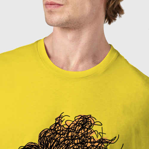 Мужская футболка хлопок Влюбленная девушка, цвет желтый - фото 6
