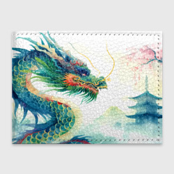 Обложка для студенческого билета Japanese dragon - watercolor art