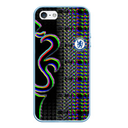 Чехол для iPhone 5/5S матовый Chelsea fc glitch