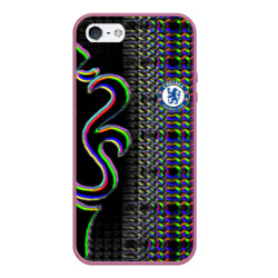 Чехол для iPhone 5/5S матовый Chelsea fc glitch