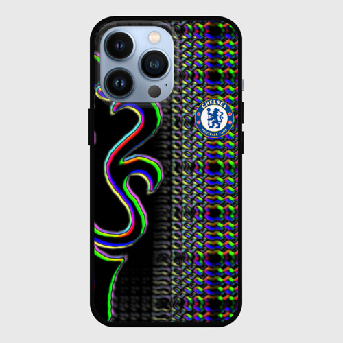 Чехол для iPhone 13 Pro Chelsea fc glitch, цвет черный