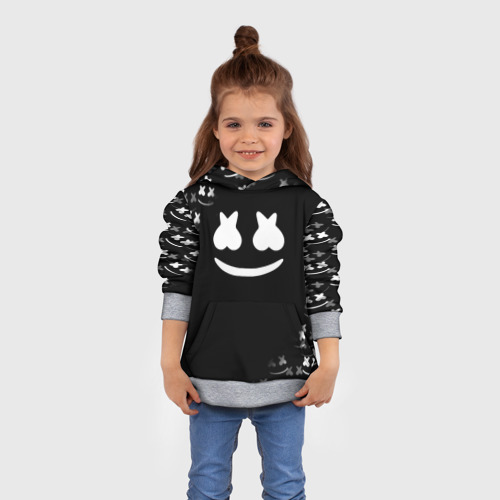 Детская толстовка 3D Marshmello black collection, цвет меланж - фото 4