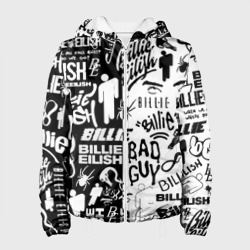 Женская куртка 3D Billie Eilish чернобелые битва лого