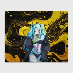 Плед 3D Ребекка с коктейлем в купальнике - Киберпанк