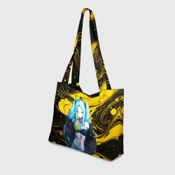 Пляжная сумка 3D Ребекка с коктейлем в купальнике - Киберпанк - фото 2