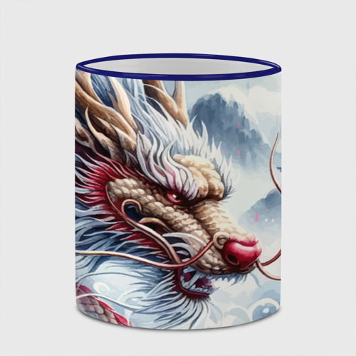 Кружка с полной запечаткой Свирепый японский дракон - искусство, цвет Кант синий - фото 4