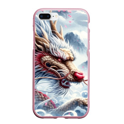 Чехол для iPhone 7Plus/8 Plus матовый Свирепый японский дракон - искусство