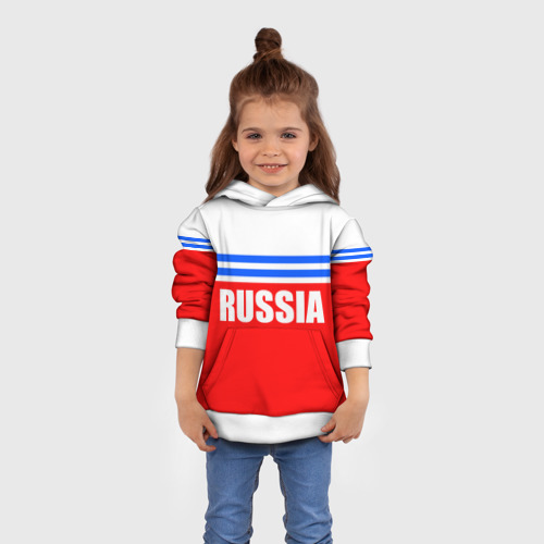 Детская толстовка 3D Russia - classic sport, цвет белый - фото 4