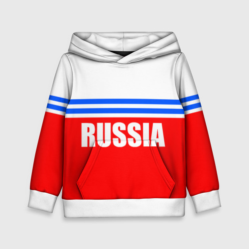 Детская толстовка 3D Russia - classic sport, цвет белый