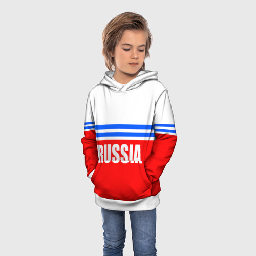 Детская толстовка 3D Russia - classic sport, цвет белый - фото 3