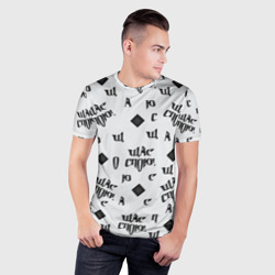 Мужская футболка 3D Slim Щас спою - буквы и ромб - фото 2