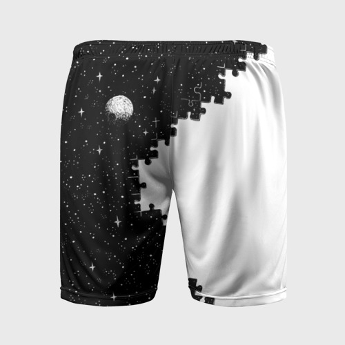 Мужские шорты спортивные Космический пазл, цвет 3D печать - фото 2