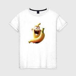 Женская футболка хлопок Смеющийся банановый монстр