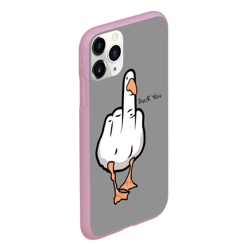 Чехол для iPhone 11 Pro Max матовый Duck you, цвет розовый - фото 3