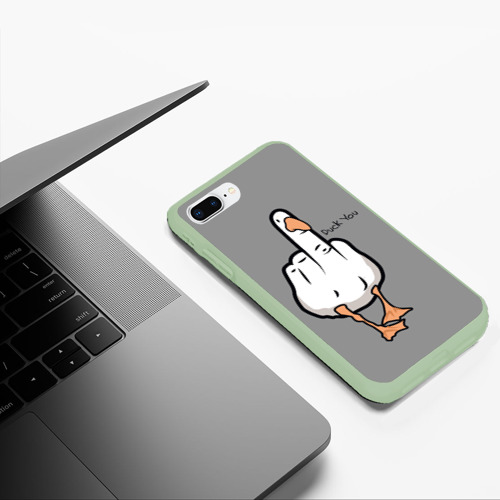 Чехол для iPhone 7Plus/8 Plus матовый Duck you, цвет салатовый - фото 5