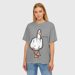 Женская футболка oversize 3D Duck you - фото 2