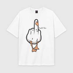 Мужская футболка Oversize хлопок texturе Duck you - fuck you