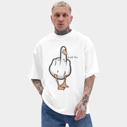 Мужская футболка Oversize хлопок texturе Duck you - fuck you - фото 2
