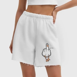 Женские шорты oversize футер хлопок Duck you - fuck you - фото 2