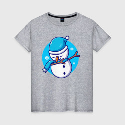 Женская футболка хлопок Dab snowman