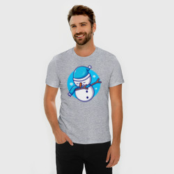 Мужская футболка хлопок Slim Dab snowman - фото 2