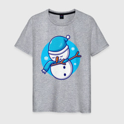 Мужская футболка хлопок Dab snowman