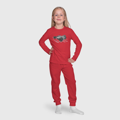 Детская пижама с лонгсливом хлопок с принтом Formula 1 серая, фото #4
