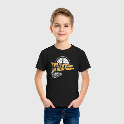 Детская футболка хлопок Будущее сейчас, цвет черный - фото 3