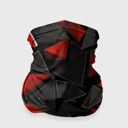 Бандана-труба 3D Черные и красные треугольные частицы
