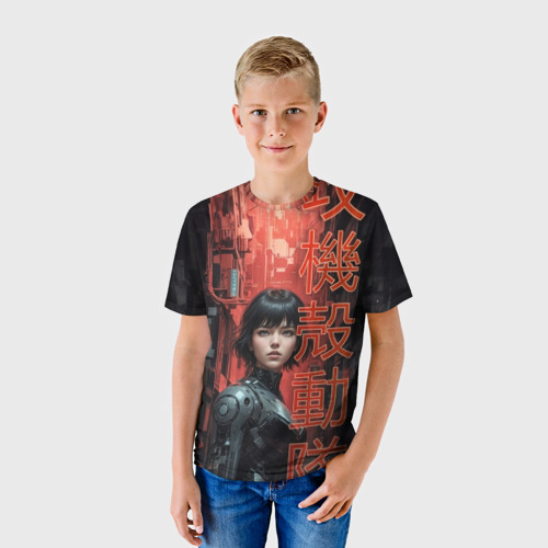 Детская футболка 3D Девушка в призрачном доспехе , цвет 3D печать - фото 3