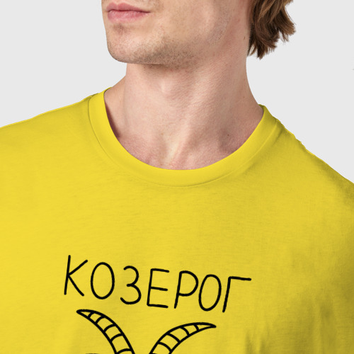 Мужская футболка хлопок Козерог знак зодиака астрология, цвет желтый - фото 6