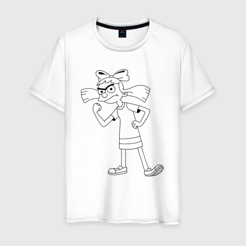 Мужская футболка хлопок Хельга из мультика Эй Арнольд, цвет белый
