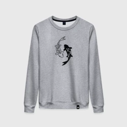 Женский свитшот хлопок Японские карпы Инь и Янь