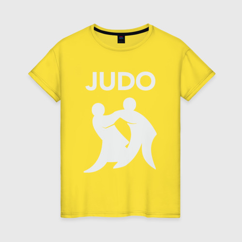 Женская футболка хлопок с принтом Warriors judo, вид спереди #2