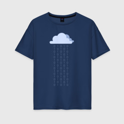 Женская футболка хлопок Oversize Digital rain