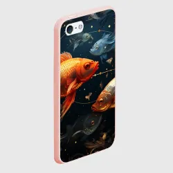 Чехол для iPhone 5/5S матовый Рыбки на темном фоне - фото 2