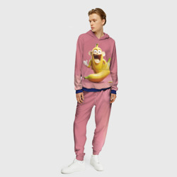 Мужской костюм с толстовкой 3D Забавный банановый монстр на розовом - фото 2