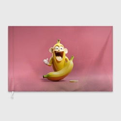 Флаг 3D Забавный банановый монстр на розовом