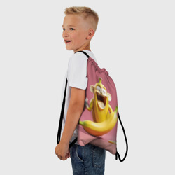Рюкзак-мешок 3D Забавный банановый монстр на розовом - фото 2