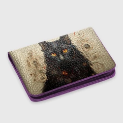 Картхолдер с принтом Черный кот в стиле диаграмм Давинчи