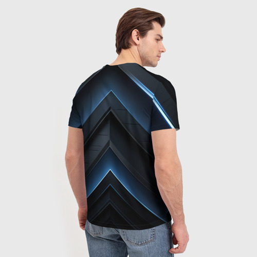 Мужская футболка 3D с принтом Синий мир абстракции, вид сзади #2