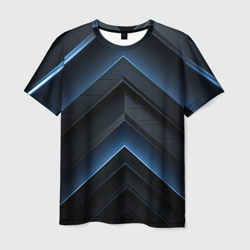 Мужская футболка 3D с принтом Синий мир абстракции, вид спереди #2