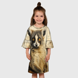 Детское платье 3D Лемур в стиле диаграмм Давинчи - фото 2